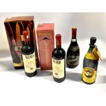 WITHDRAWN: Nine various wines to include a cased twin bottle of Bolla Amarone 1982,