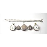 Three hallmarked silver pocket watches,