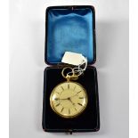 ISAAC COHEN, SALFORD; a gentlemen's 18ct gold open face key wind pocket watch,