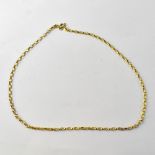 A 9ct gold belcher link dainty necklace, length 39cm, approx 4g.