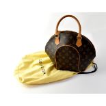 LOUIS VUITTON; a vintage 'Ellipse PM' top handle dark brown bag with Louis Vuitton logo,