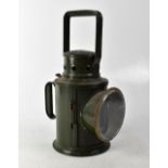 A Bladon of Birmingham green military lantern, No.JA0999, 1962, height 35cm.