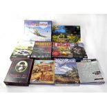 Nine boardgames and strategy games relating to battles and war, to include 'Storm of Steel',