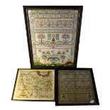 A 19th century alphabet sampler 'Lord give me wisdom to direct my ways...