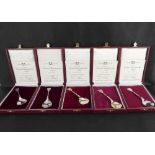 Five limited edition Millennium commemorative spoons from the Millennium Collection,