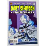 THE SIMPSONS; 'Bart Simpson Troublemaker', comic bearing the signatures of Nancy Cartwright,
