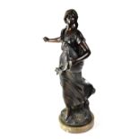 A 19th century bronze figure of a maiden
