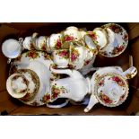 ROYAL ALBERT; an 'old Country Roses' tea, coffee and dinner part set, including coffee pot, teapot,