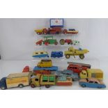 Various vintage Dinky, Corgi and other diecast vehicles, to include a Ford Sedan blue,