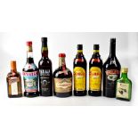 Eight bottles of alcohol to include two bottles of Kahlua coffee liqueur, 700ml,