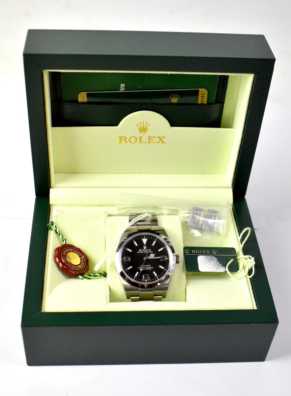 ROLEX; a gentlemen's Oyster Perpetual wristwatch, series no.QY808442, boxed with paperwork.