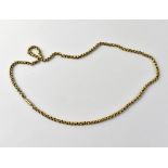 A 9ct gold belcher link necklace with box clasp, length 51cm, approx 11.2g.