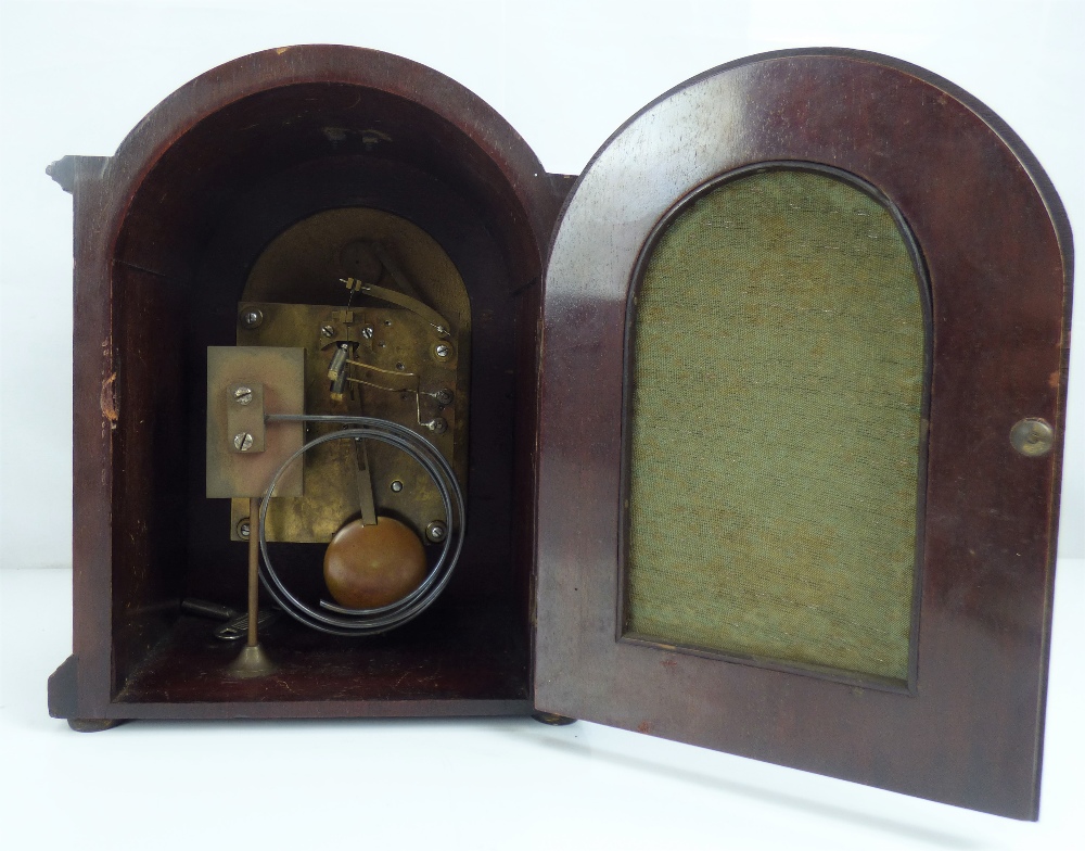 An early 20th century mahogany cased dome top mantel clock, - Image 3 of 3