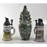 Two German commemorative steins, '3. Feld-Artillerie-Regiment. 1.