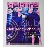 CULTURE CLUB; Club Sandwich Tour programme, bearing the signatures of Boy George, etc.