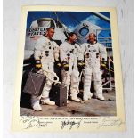 SPACE EXPLORATION; an Apollo 10 Mission poster bearing the signatures of Eugene A Cernan,