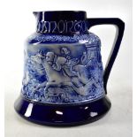 MACINTYRE & CO; 'The Bell Edmonton Jug', in blue (The Diverting History of John Gilpin),