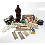 A collection of modern Oriental ware to include scent bottles, hardstone carved animals,
