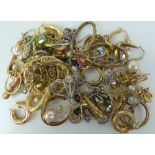 A quantity of ladies' earrings to include 14ct and 9ct gold examples,