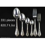 A Victorian hallmarked silver cutlery set of approximately 331 pieces,