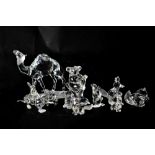 SWAROVSKI; various animals to include a camel, a koala with baby on a branch, a family of foxes,
