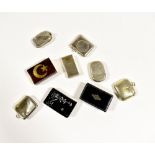 Nine various vesta cases including a Victorian silver example, a mother of pearl inlaid example,