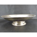 An Elizabeth II hallmarked silver fruit bowl with beaded edge raised on conical foot, 6 x 21cm,