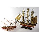 A model of the clipper, 'Siglo XIX' in full sail to hardwood stand, 57 x 48cm,