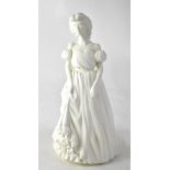 ROYAL WORCESTER; a blanc de Chine figure modelled by Devereux, 'Evening', height 29cm.