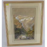 WILLIAM COLLINGWOOD RS (1819-1903); watercolour 'The Jungfrau from Lauterbrunnen',