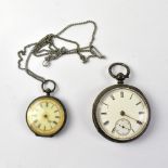 Two late 19th century hallmarked silver open face pocket watches,