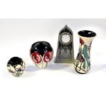 MOORCROFT; four Art Nouveau and Secessionist inspired pieces,