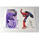 Two colour prints ' Batman' and 'Spiderman',