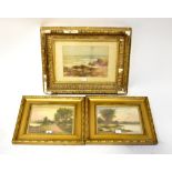 L SMITH; a pair of early 20th century oils on canvas, both rural Lakeland scenes, one with cottage,