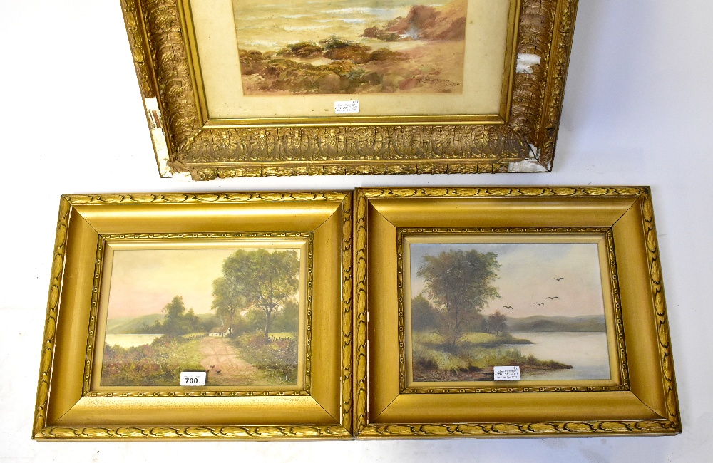 L SMITH; a pair of early 20th century oils on canvas, both rural Lakeland scenes, one with cottage, - Image 3 of 3