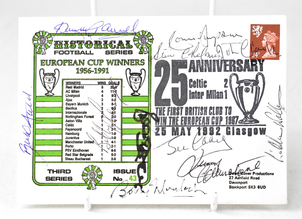 CELTIC EUROPEAN CUP WINNERS 1967; a commemorative first day cover bearing numerous signatures. - Image 2 of 2