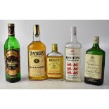 A bottle of Glenfiddich pure malt aged 8 years, 75cl, a Teachers Highland Cream Scotch Whisky, 1l,