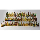 Over sixty miniature alcohol bottles to include Cusnier Apricot Brandy,