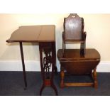 A reproduction mahogany Sutherland table, 68 x 68cm,