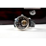 PACCIONI; a Diamond Tourbillon stainless steel cased wristwatch,