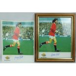 AUTOGRAPHED EDITIONS; two George Best signed photo action prints, framed and glazed (2).