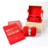 OMEGA; a ladies' Constellation wristwatch set with four white brilliant cut diamonds, clarity VVS,