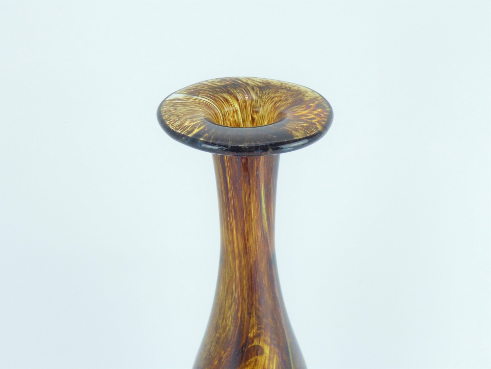 MDINA; a large art glass vase of slender bottle shape with flared neck, - Image 2 of 2