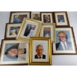 Ten photographs signed by politicians comprising Margaret Thatcher, Jefferey Archer, David Blunkett,