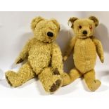 A Chad Valley jointed teddy bear with blonde mohair, stitched nose and mouth,