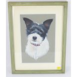 HELEN BACKHOUSE; watercolour, portrait of a terrier, signed and dated June '01 (2001), 35 x 23cm,