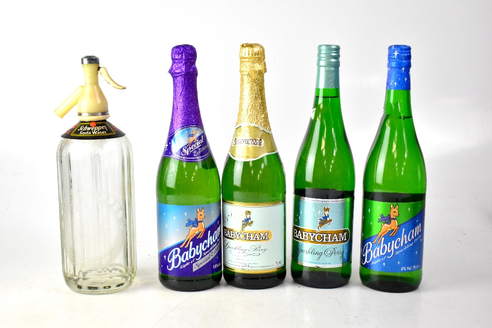 Four bottles of Babycham sparkling perry