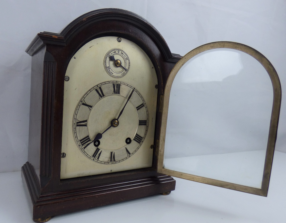 An early 20th century mahogany cased dome top mantel clock, - Image 2 of 3