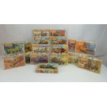 MATCHBOX; seventeen military related 1:76 scale kits, to include soldier groups and vehicles,