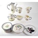 WEDGWOOD ETRURIA; a 'Mayfield' pattern coffee and dinner service for six place settings.